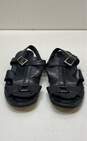 Joan & David Black Leather Strappy Flat Sandals Shoes Size 38 image number 4