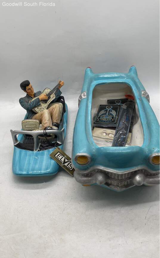 Elvis Presley By Vandor Blue Collectible Cadillac Car Cookie Jar image number 4