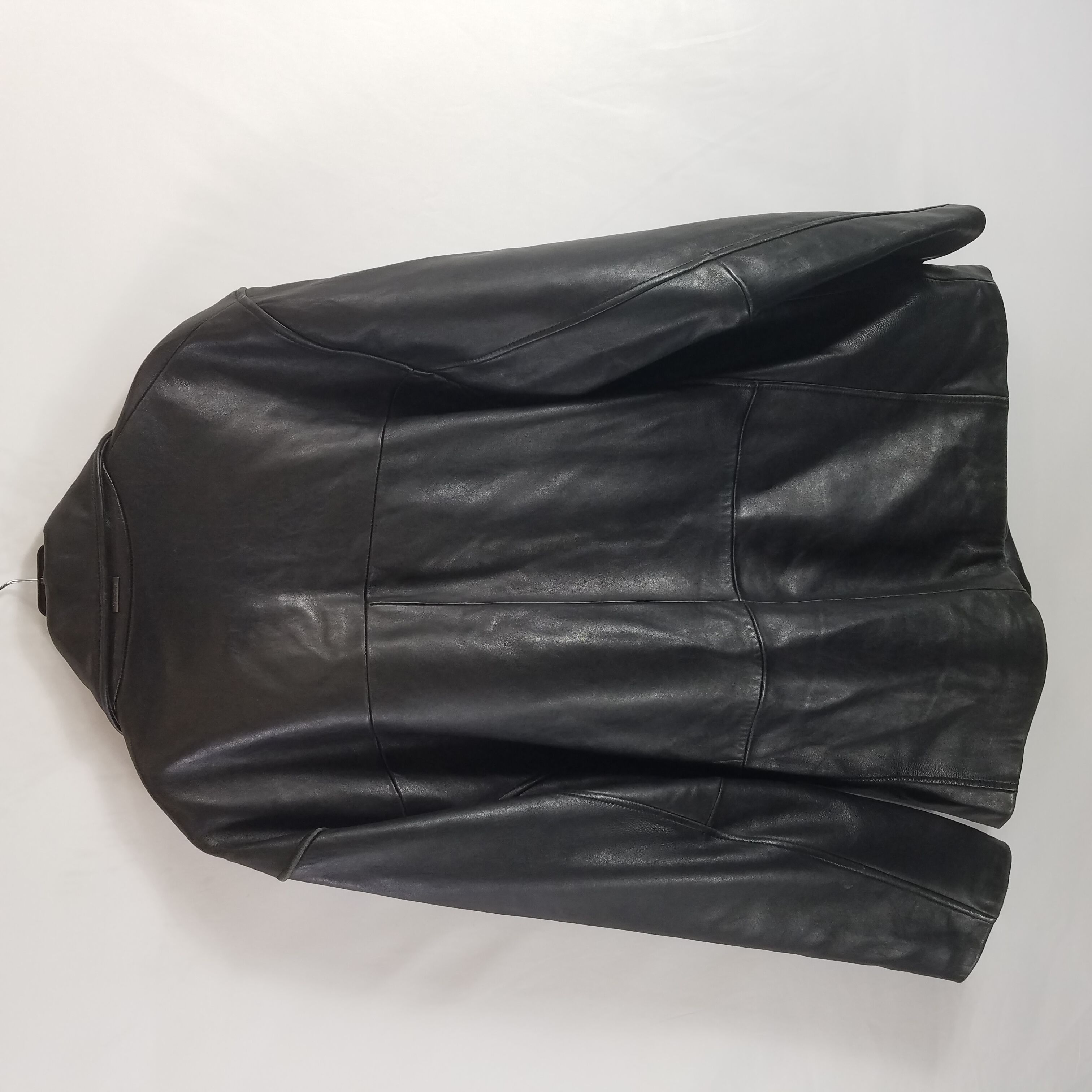 Calvin Klein Mens Black Leather Jacket L