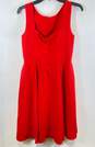 Maggy London Womens Red Sleeveless Round Neck Back Zip Fit & Flare Dress Size 6 image number 2