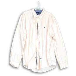 Tommy Hilfiger Mens Pink White Striped Dress Shirt Size XXL