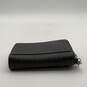 Womens Black And Gray Signature Print Double Zipper Wristlet Wallet image number 3