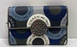 COACH Multi Op Art Signature Sateen Snap Bifold Card Wallet