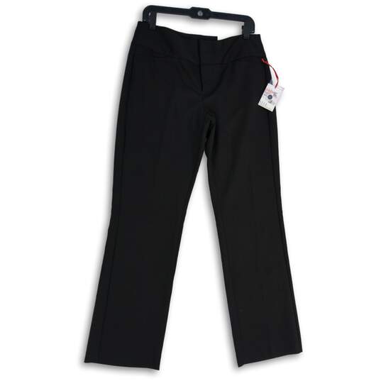 NWT Elle Womens Black Flat Front Mid Rise Bootcut Leg Trouser Ankle Pants Size 8 image number 1