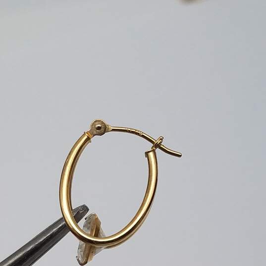 14k Gold Double Hoop Cubic Zirconia Earrings 1.7g image number 5