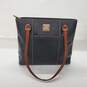 Dooney & Bourke Lexington Black Pebble Leather Brown Trim Shoulder Bag image number 1