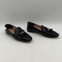 Stuart Weitzman Womens Black Gold Round Toe Slip On Loafers Shoes Size 9 alternative image