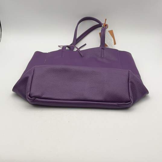 NWT Marc Ellis Womens Purple MEB-435 Leather Double Handle Tote Bag Purse image number 3