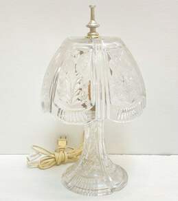 Vintage Glass Lamp Mid Century 12 in Tall Crystal Cut Table Top Lighting