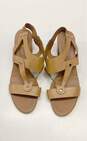 Tod's Leather T Strap Cut Out Slingback Sandals Tan 10 image number 5