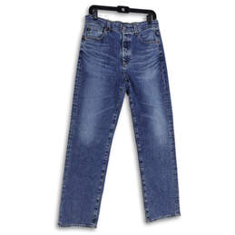 NWT Womens Blue Alexxis High Rise Medium Wash Straight Leg Jeans Size 30R