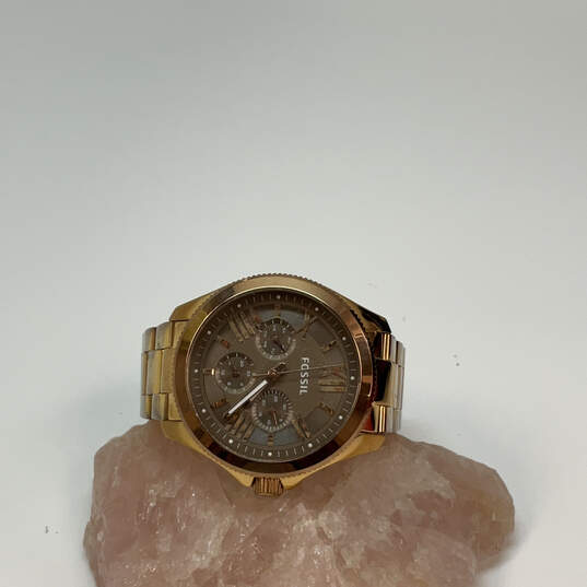 Fossil AM4533 Gold-Tone Stainless Steel Round Dial Analog Wristwatch image number 1