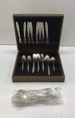 Rogers & Son Floral Bouquet IS Silver Plated Flatware 54pc with Chest