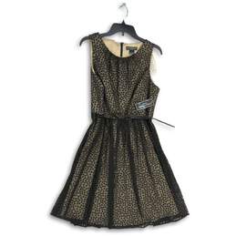 NWT Jessica Howard Womens Black Polka Dot Sleeveless Fit & Flare Dress Size 14