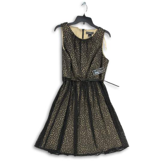 NWT Jessica Howard Womens Black Polka Dot Sleeveless Fit & Flare Dress Size 14 image number 1