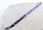 Elegant 14k White Gold Purple CZ Diamond Accent Tennis Bracelet 8.9g image number 1