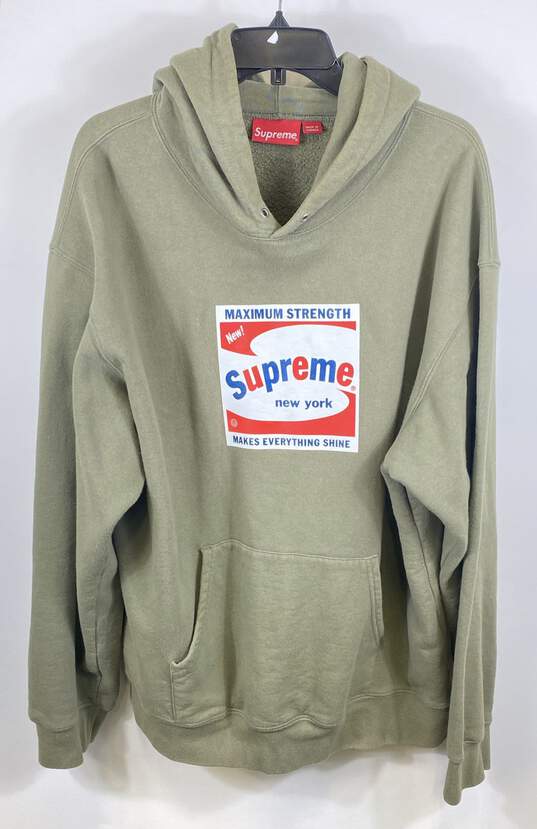 Supreme Men Green Shine Pullover Hoodie XL image number 1