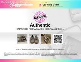 Authentic Salvatore Ferragamo Mens Gray Loafer Shoes Size 8 alternative image