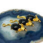 Designer Joan Rivers Gold-Tone Three Blind Mice Black Stone Brooch Pin image number 1