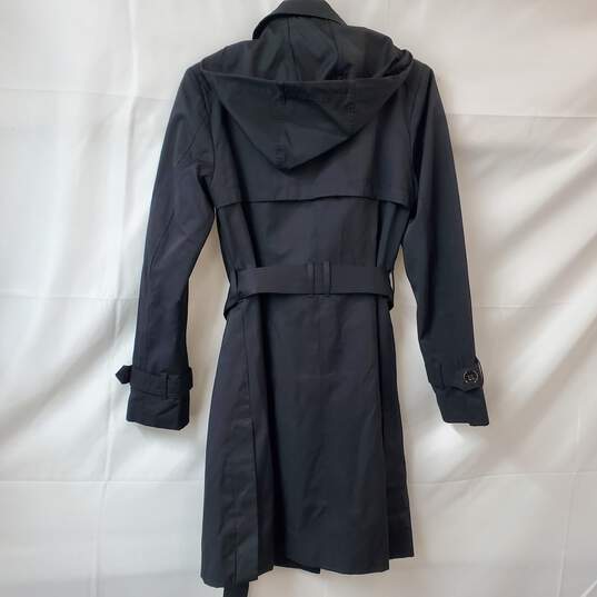 Cole Haan Signature Black Hooded Trench Coat Women's S/P image number 2