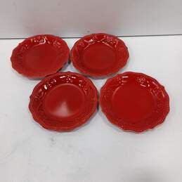 Bundle Of 4 Pioneer Woman Country Garden Red Salad Plates