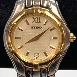 Designer Seiko Silver Gold Two Tone Round Dial Water Resistant Wristwatch alternative image