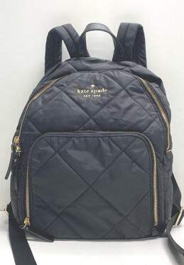 Kate Spade Black Quilted Nylon Backpack Bag