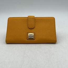 Dooney & Bourke Womens Bi-Fold Wallet Pocket Book Card Holder Yellow Leather