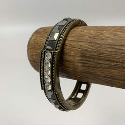 Designer Heidi Daus Tantalizing Spring Hinged Crystal Stone Bangle Bracelet