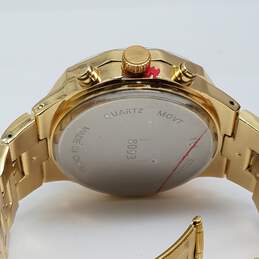 Luxury Homage 43mm Case Diamond Insert Dial Men's Gold Tone Stainless Steel Quartz Watch alternative image