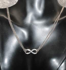 Tiffany & Co. Sterling Silver Infinity Double Strand Cable Chain 16" Necklace alternative image