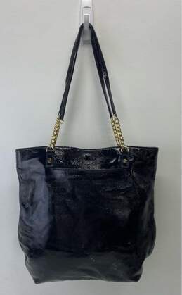 Michael Kors Black Patent Leather Shoulder Tote Bag