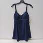 LE Cove Navy Blue White Polka Dot On Piece Swim Dress Swimsuit Size 12 NWT image number 1