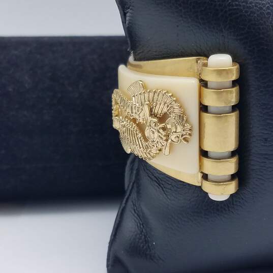 Cabi Gold Tone Seahorse Hinge 6" Cuff Bracelet 74.8g image number 4