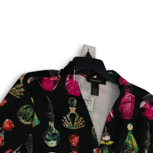 Womens Black Pink Printed Long Sleeve Cropped Jacket Size 22/24 image number 3