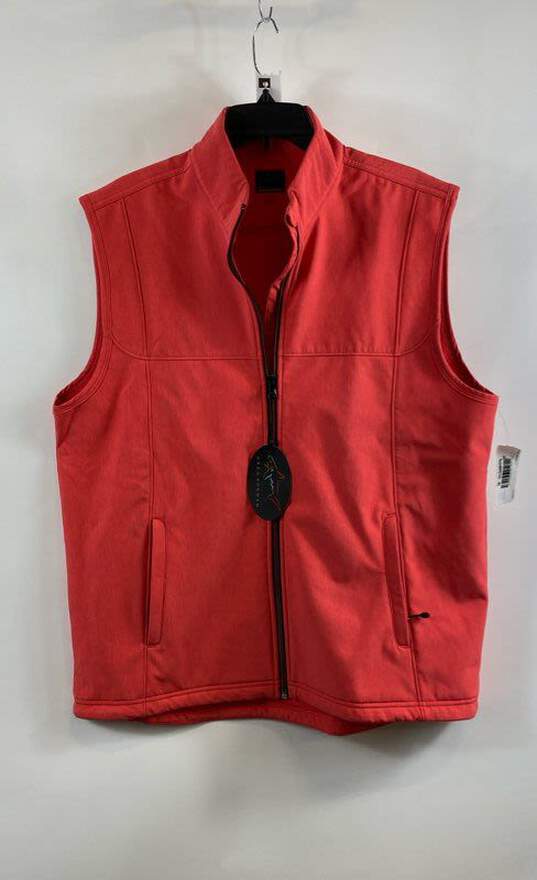 NWT Greg Norman Unisex Red Sleeveless Full-Zip Windbreaker Vest Jacket Sz Large image number 1