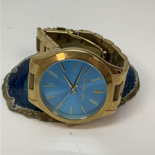 Designer Michael Kors MK-3265 Gold-Tone Stainless Steel Analog Wristwatch image number 2