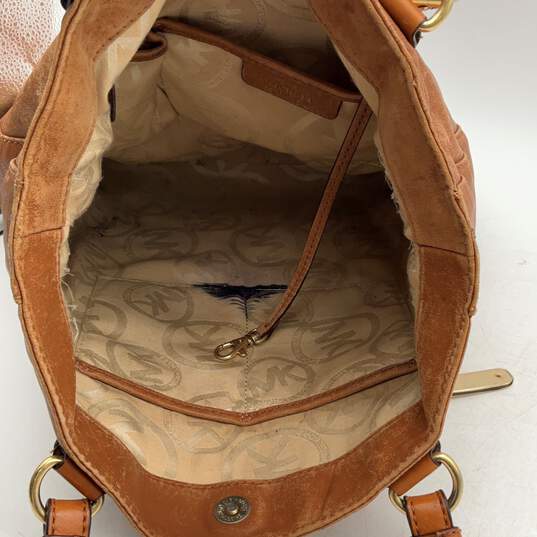 Michael Kors Womens Brown Double Handle Inner Pocket Tote Handbag Purse image number 6