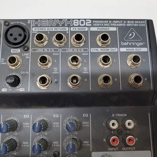 Behringer Xenyx 802 Premium 8 Input 2 Bus Mixer Untested For P/R image number 2