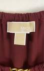 Michael Kors Women Burgundy Neck Chain Blouse M image number 3