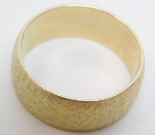 14K Gold Brushed Textured Wide Wedding Band Ring 9.7g image number 2