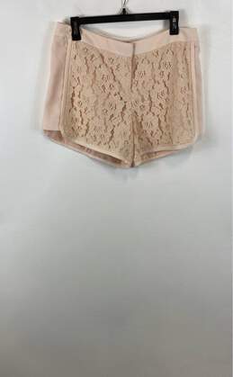 NWT Laundry By Shelli Segal Womens Pink Lace Flat Front Hot Pants Shorts Size 10