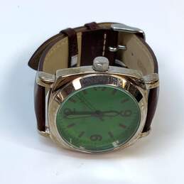 Designer Joan Rivers Classics Brown Leather Strap Green Dial Quartz Wristwatch alternative image
