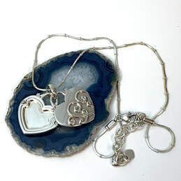 Designer Brighton Silver-Tone Snake Chain Heart Shape Pendant Necklace alternative image