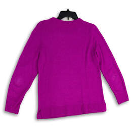 Womens Purple Knitted Crew Neck Long Sleeve Pullover Sweater Size Small alternative image