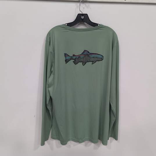 Patagonia Men's Green Capilene Cool LS Light Weight Activewear Fishing Shirt XL image number 2