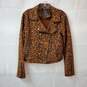 Sanctuary Women's Brown Animal Print Long Sleeve Zip Jacket Size XS image number 1