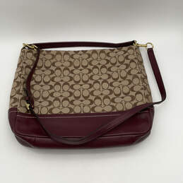 Womens Red Brown F23279 Monogram Detachable Strap Inner Pockets Hobo Bag alternative image
