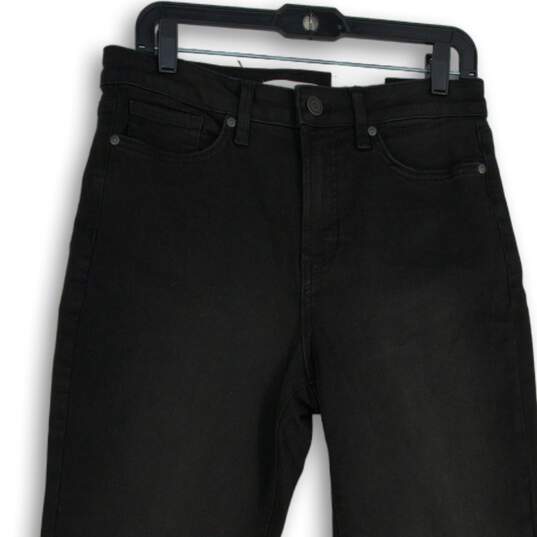 NWT Womens Black Denim Dark Wash Super High Rise Flared Leg Jeans Size 10 image number 3