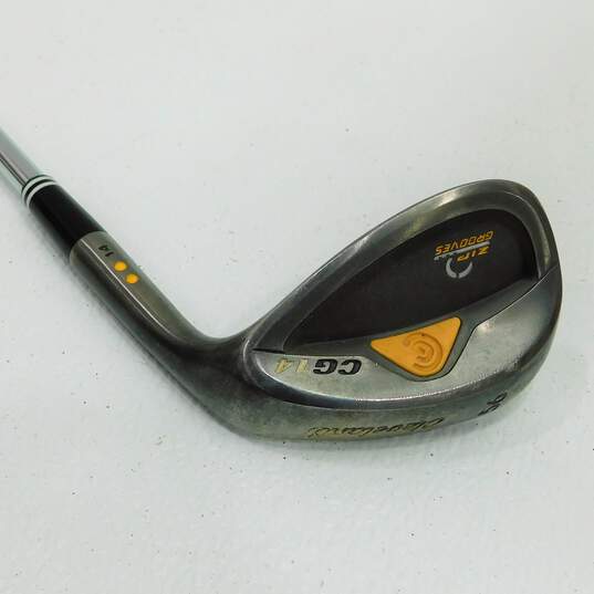 Cleveland CG14 Black Pearl ZipGroove 56 Degr 14 Bounce Wedge RH Steel Shaft Club image number 4